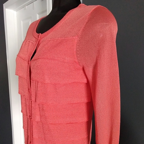 TALBOTS Ruffled Front Cardigan - Picture 4 of 8